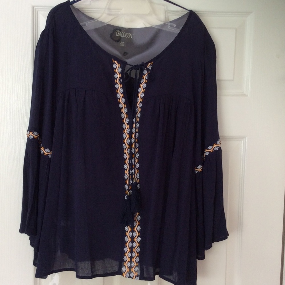 Madison Navy Blue Women's Tunic Top